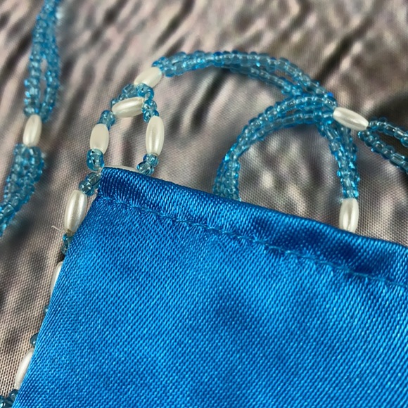 BEAUTIFULLY Beaded Blue/White Shoulder/Crossbody Mini Bag - Picture 17 of 17